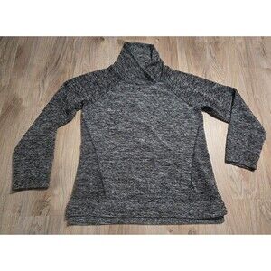 L.L. Bean Cowl Neck Pullover Sweater Size Medium Gray Black